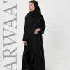 عباية سادة بقصة كلوش مع أزرار امامية