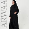 عباية سادة بقصة كلوش مع أزرار امامية