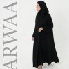 عباية سادة بقصة كلوش مع أزرار امامية
